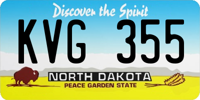 ND license plate KVG355
