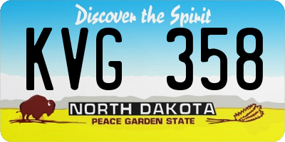 ND license plate KVG358