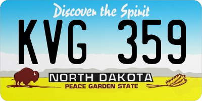 ND license plate KVG359