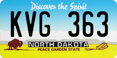 ND license plate KVG363