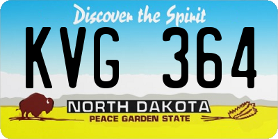ND license plate KVG364