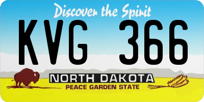 ND license plate KVG366
