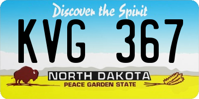 ND license plate KVG367