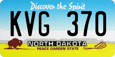 ND license plate KVG370