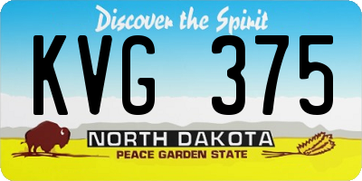 ND license plate KVG375