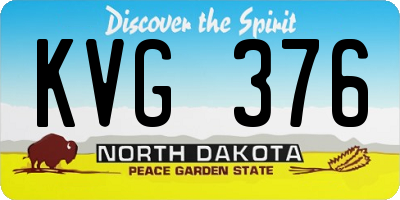 ND license plate KVG376
