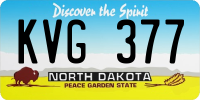 ND license plate KVG377