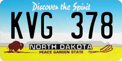 ND license plate KVG378