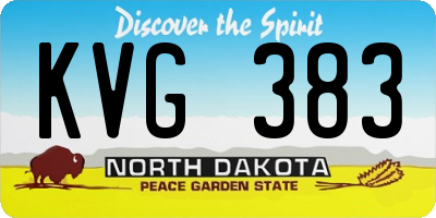 ND license plate KVG383