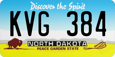 ND license plate KVG384