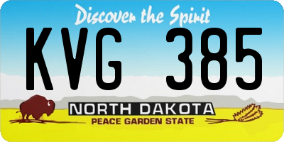 ND license plate KVG385