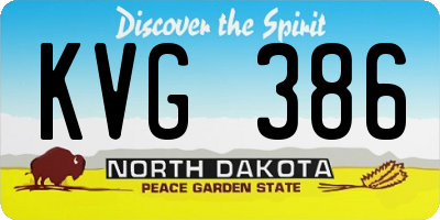 ND license plate KVG386