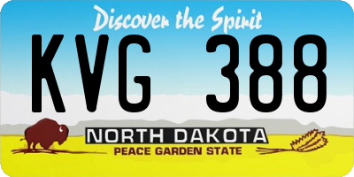 ND license plate KVG388