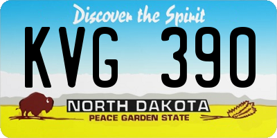 ND license plate KVG390