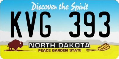 ND license plate KVG393