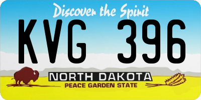 ND license plate KVG396