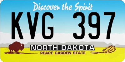 ND license plate KVG397