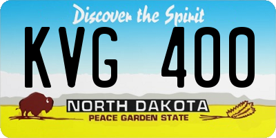 ND license plate KVG400