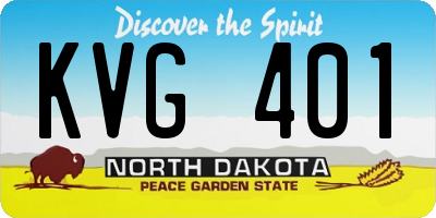 ND license plate KVG401