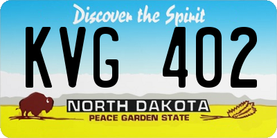 ND license plate KVG402
