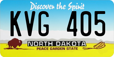 ND license plate KVG405