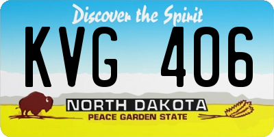 ND license plate KVG406
