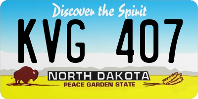 ND license plate KVG407