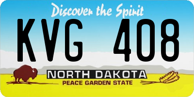 ND license plate KVG408