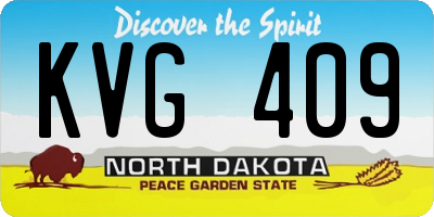 ND license plate KVG409