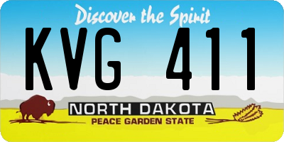 ND license plate KVG411