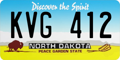 ND license plate KVG412