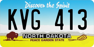 ND license plate KVG413