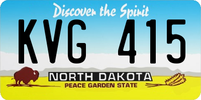 ND license plate KVG415