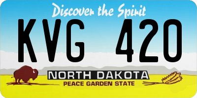 ND license plate KVG420