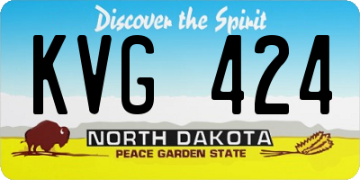 ND license plate KVG424