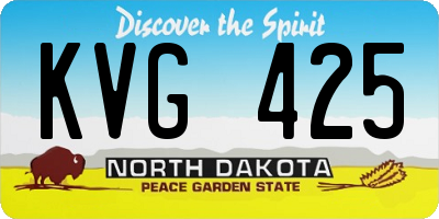 ND license plate KVG425
