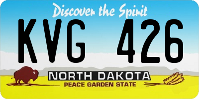 ND license plate KVG426