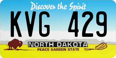 ND license plate KVG429