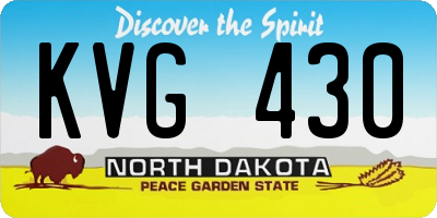 ND license plate KVG430