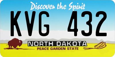 ND license plate KVG432