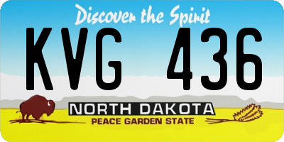 ND license plate KVG436