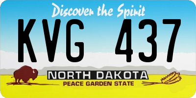 ND license plate KVG437
