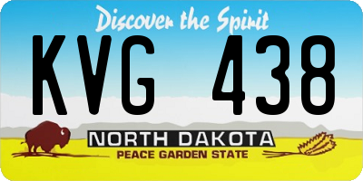 ND license plate KVG438
