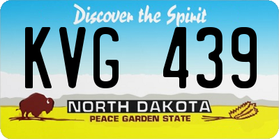 ND license plate KVG439