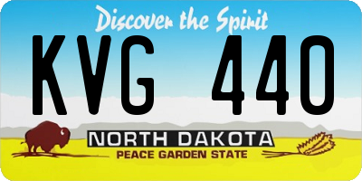 ND license plate KVG440