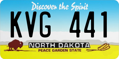 ND license plate KVG441
