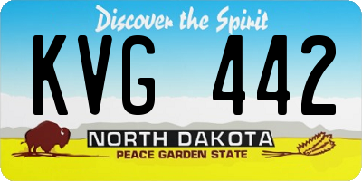 ND license plate KVG442