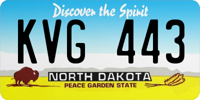ND license plate KVG443