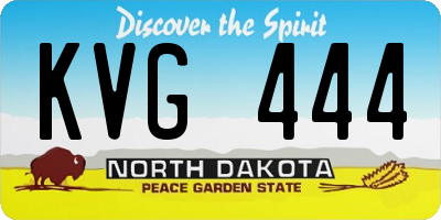 ND license plate KVG444