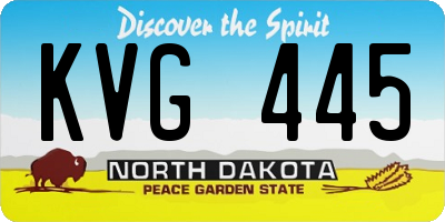 ND license plate KVG445